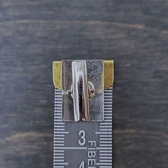 Vtg hematite silver tone tie clip & cuff link set - Picture 7 of 10